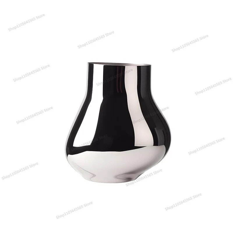 For minimalist mirror art vase silver geometric home ornament flower arrangement decoration