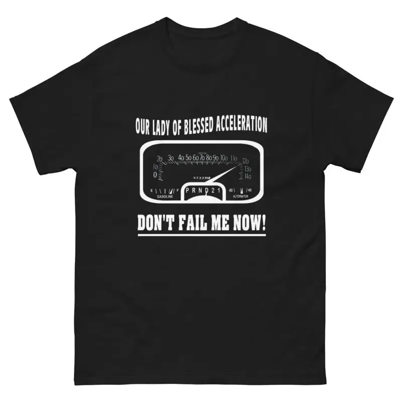 OUR LADY OF BLESSED ACCELERATION T SHIRT THE BLUES BROTHERS BLUESMOBILE CHICAGO
