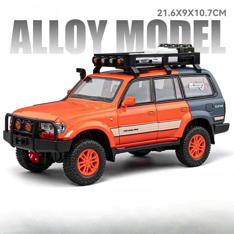 

Toyota Land Cruiser LC80 модель автомобиля из сплава, имитация масштаба 1:24, звуковой свет, детский автомобиль для мальчиков, коллекция игрушек в подарок, миниатюрная вуаль