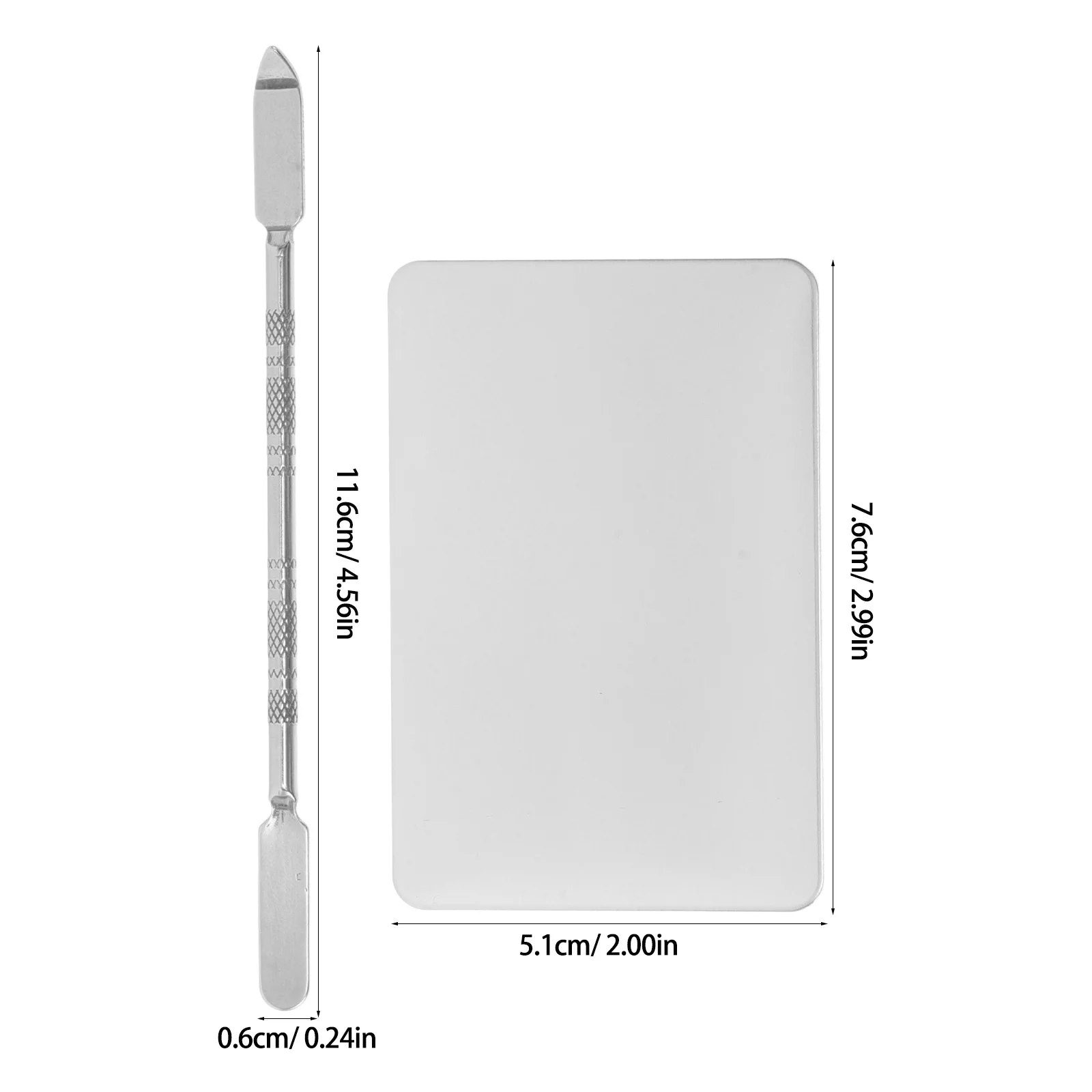 لوحة خلط فن الأظافر المحمولة من الفولاذ المقاوم للصدأ، أداة مزج ألوان الطلاء مع ملعقة احترافية #5
