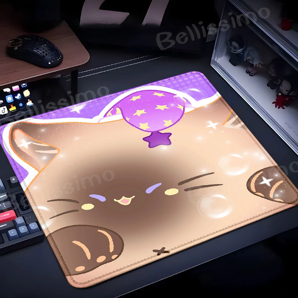 Kawaii Kat Muismat Schattig Klein Kantoor Computerkast Bureaumat Xs Toetsenbord Muismat Antislip E-Sport Deskpad Laptop Kussen