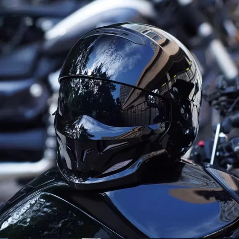 

Rugged Bright Black Scorpion Full Face Motorcycle Helmet with Strong Shell Designed for Freestyle Motocross Extreme Sport Use