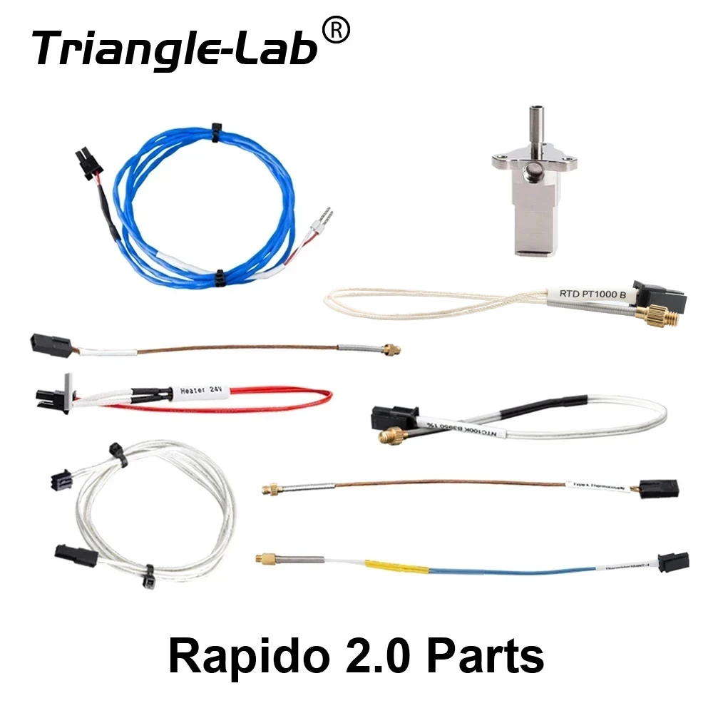 Trianglelab RAPIDO V2 Ceramics Heater Kit  heatBlock  K500 Thermocouple M4  104GT-2 100K 3950 PT1000 For Rapido V2.0 HOTEND