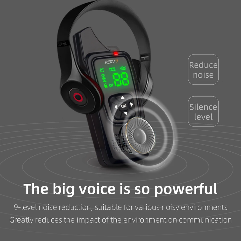 KSUN V6 أجهزة اتصال لاسلكية صغيرة 2 طريقة راديو قابلة للشحن يدوي أجهزة الراديو المحمولة اتجاهين مع سماعة الأذن رحلة الطريق التخييم 2 قطعة #5