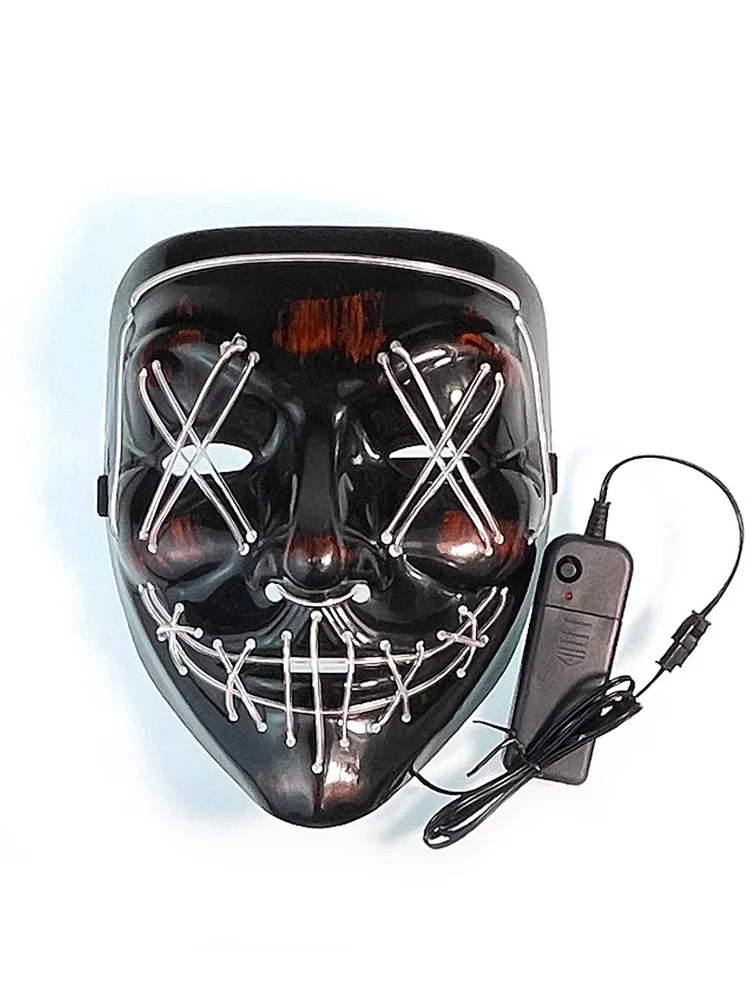 

V-Word Vendetta LED Scary Full Face Mask Halloween Glow Ghost Horror Graffiti Party