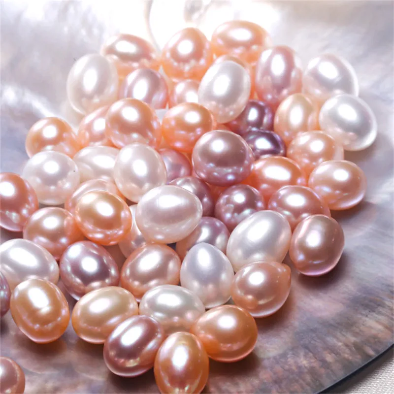 Natural Freshwater Pearl Beads AAAA Grade Half Hole Rice Shape Naked Jewelry DIY Bracelet Necklace Earring Jewelry Accessories