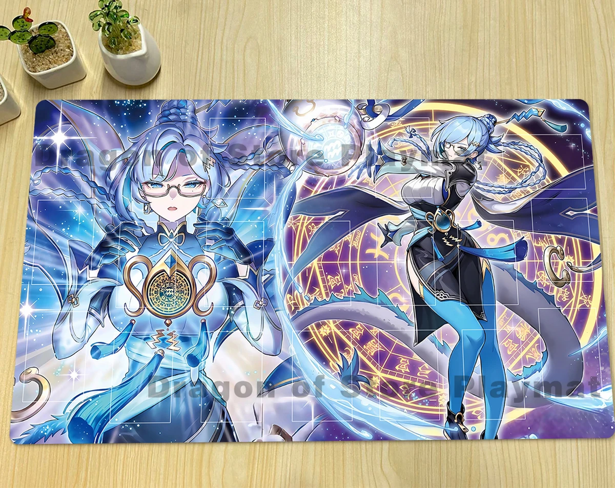 유희왕 드래곤 테일 피메나 플레이매트 라후 드래곤 테일 TCG CCG 매트 보드게임 듀얼 패드 트레이딩 카드 게임 매트 고무 마우스패드 & 가방