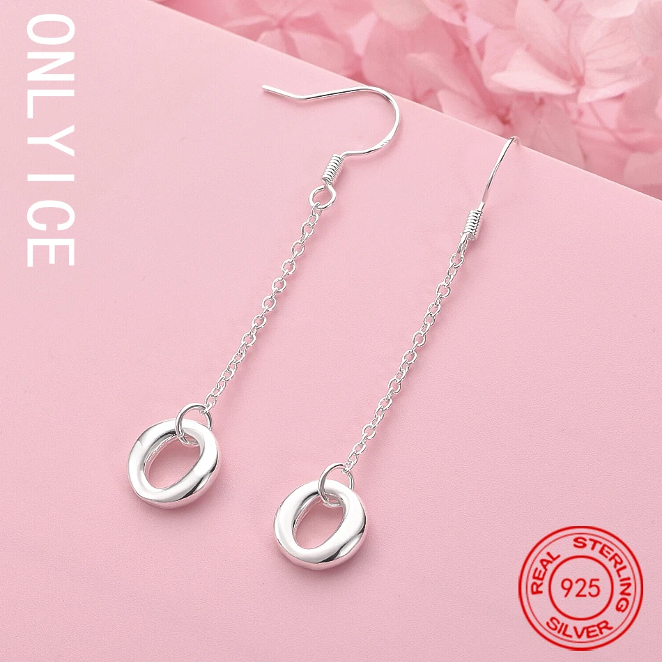 

Top 925 Sterling Silver Round Earrings Drop Earrings Fashion Jewelry Charm Grace Noble Wedding Accessories