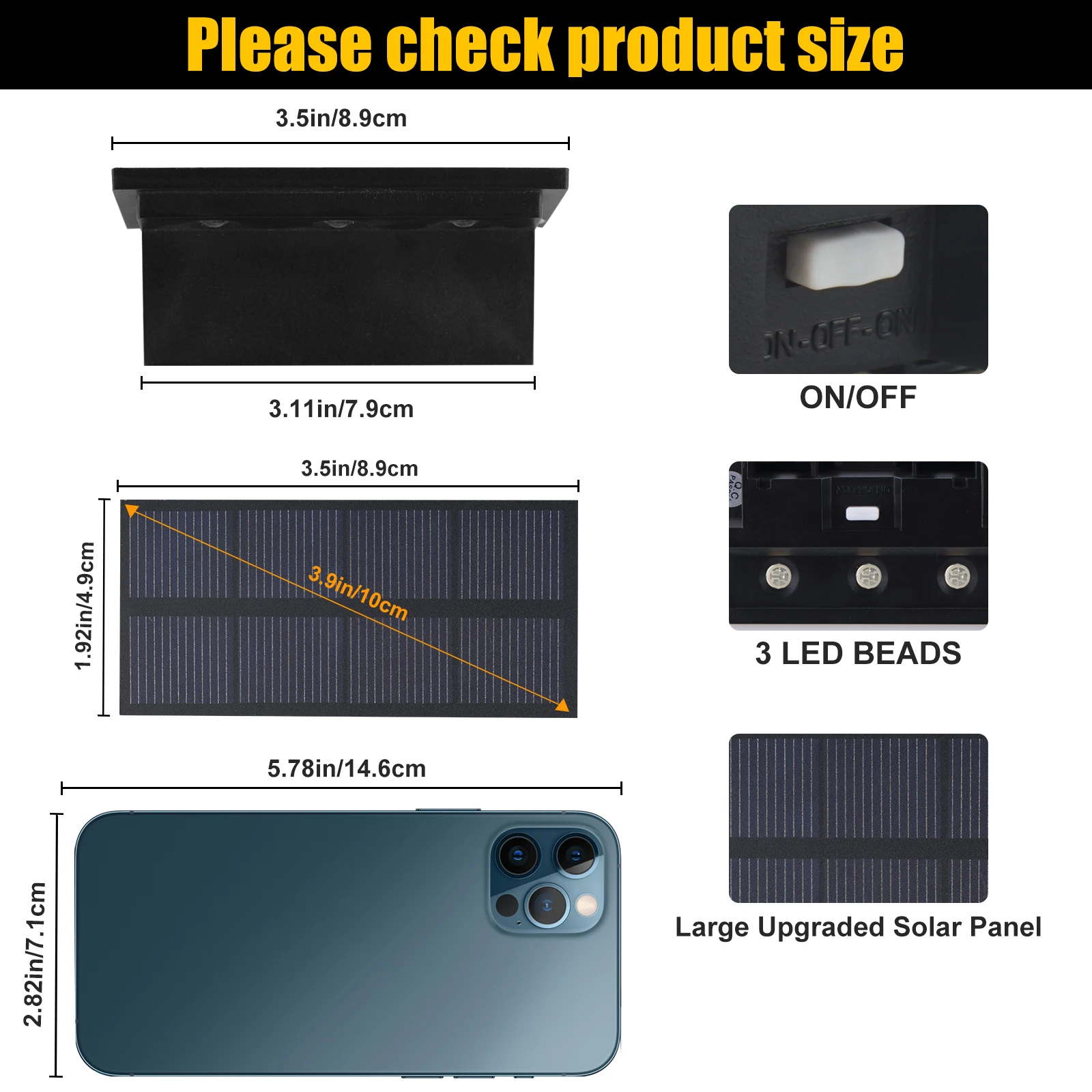 2/4 قطعة RGB LED في الهواء الطلق ضوء الشمس خطوة مصباح عدسة تصميم السوبر مشرق IP65 مكافحة سرقة أضواء لدرجات السلم إضاءة ديكوريّة #4