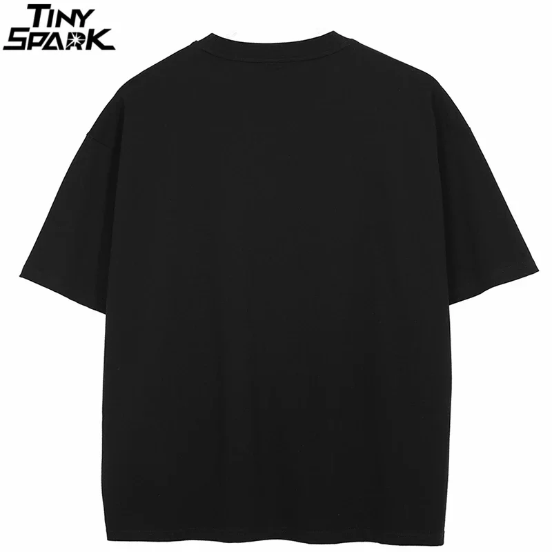 T-Shirt Streetwear Vintage Graphic Scary Castle T Shirt Cotton Hipster Men Tshirt Unisex Tops Tees Black Hip Hop Clothing