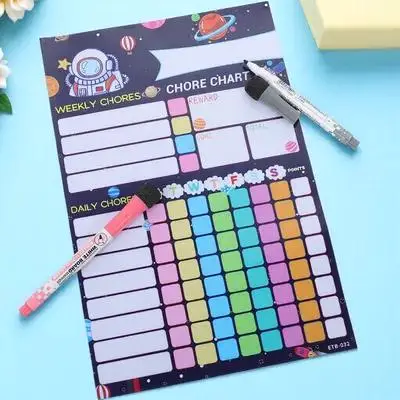 

1 Set Kids Chore Chart Reward Hanging Household Reusable Behavior Magnetic Organizer Routine Family Responsibility