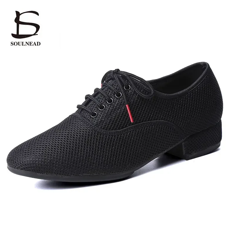 Adult Latin Dance Shoes for Men, Salsa Jazz Shoes, Soft Sole, Tango Ballroom, Modern Dancing Sneakers, Net, Size 38-46