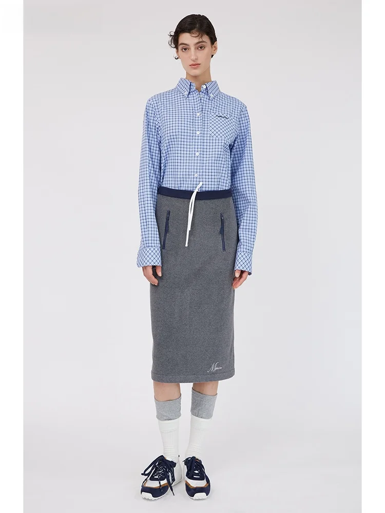 

Юбка миди MDNOTE с разрезом, новая коллекция осень-зима, женская модная юбка А-силуэта