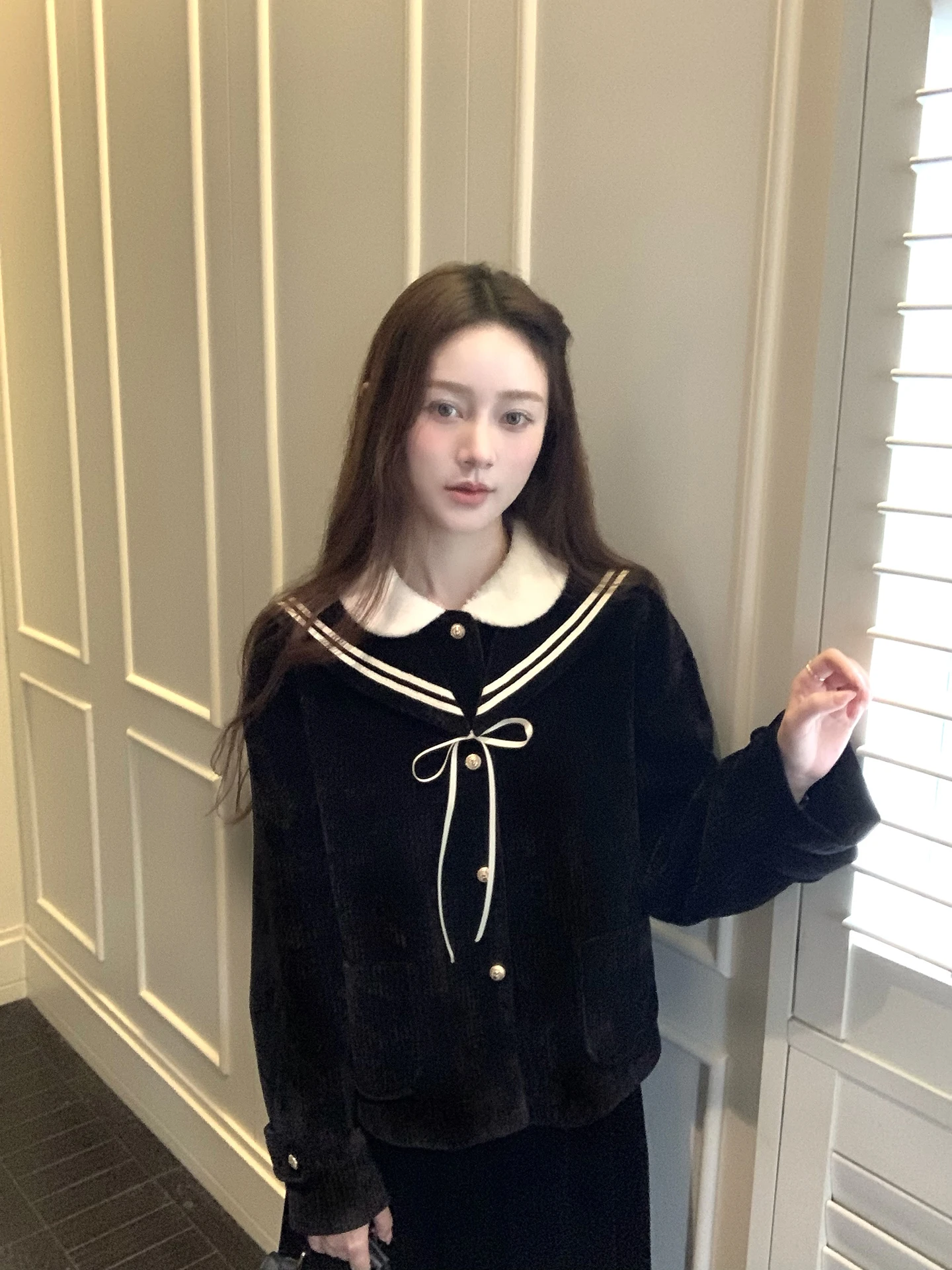 

Комплект Peacola: шерстяное пальто-ветровка и юбка с завышенной талией, прямого кроя, с поясом, для зимних поездок на работу