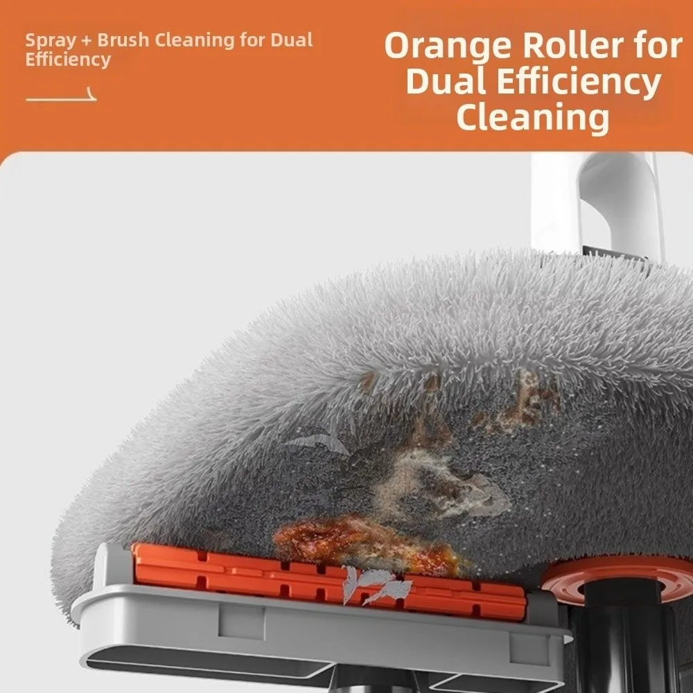 Hands-Free Rotary Mop and Bucket Set Detachable Sewage Separation Spin Dry Mop with Bucket with 2 Mop Cloth Double Bucket