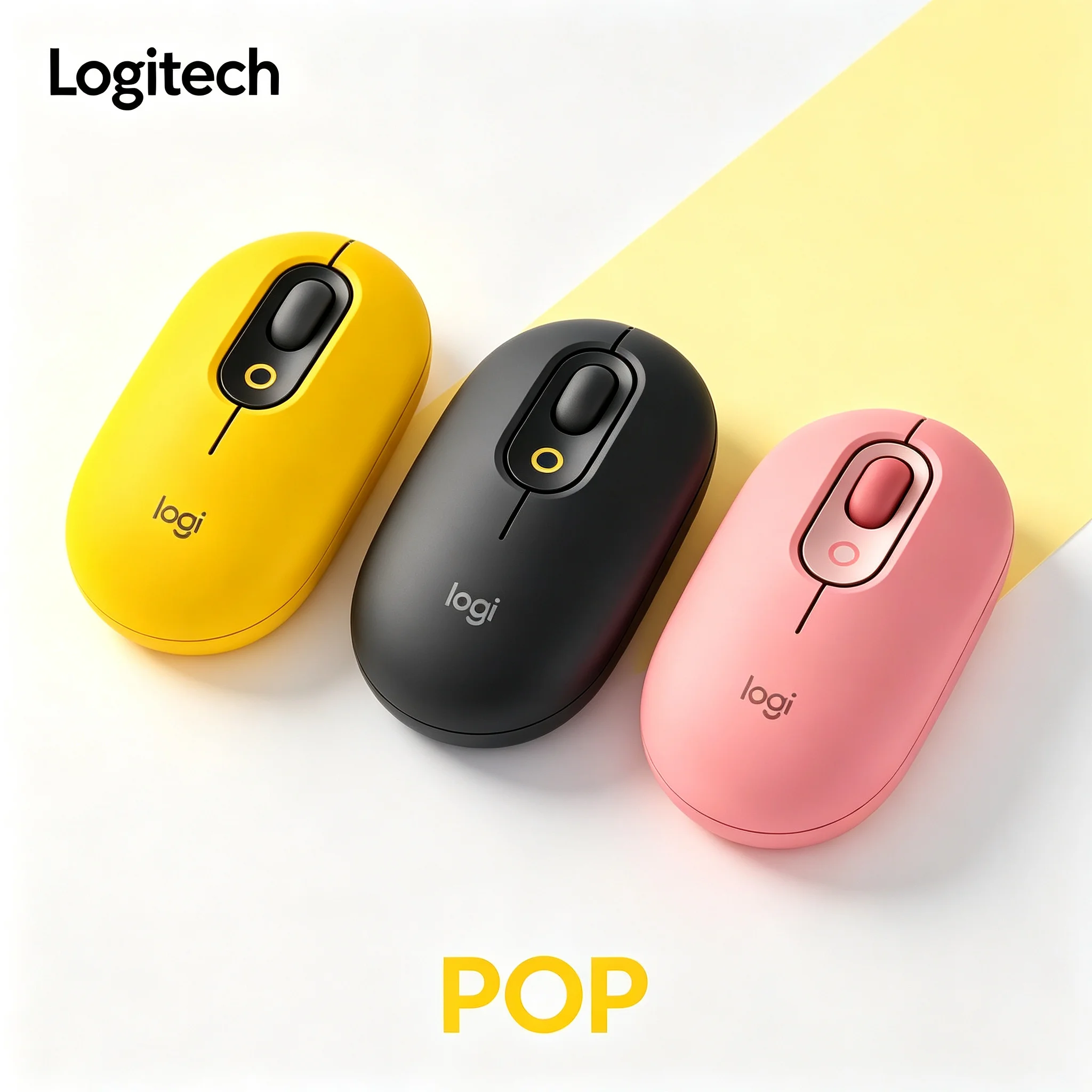 Logitech POP Wireless Bluetooth Quiet Click Mouse Pastel Cute Color Lightweight Portable Mice For Desktop Mac Chromebook