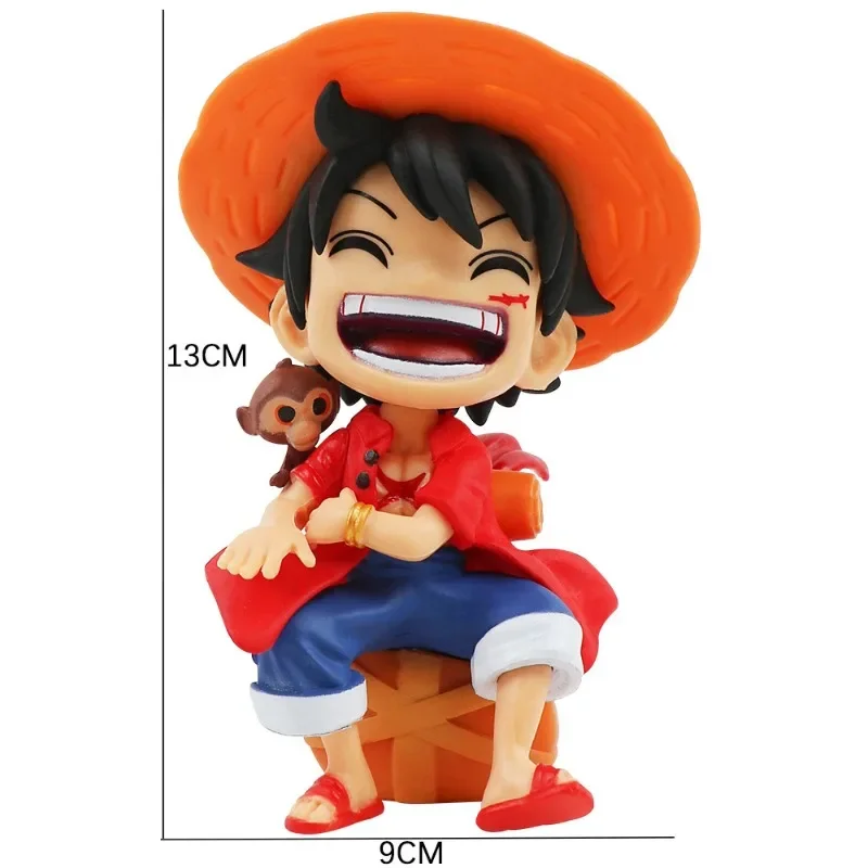 원피스 만화 애니메이션 데스크탑 자동차 장식품 Luffy Zoro Sitting Q 버전 트렌디 액션 피규어 컬렉션 선물