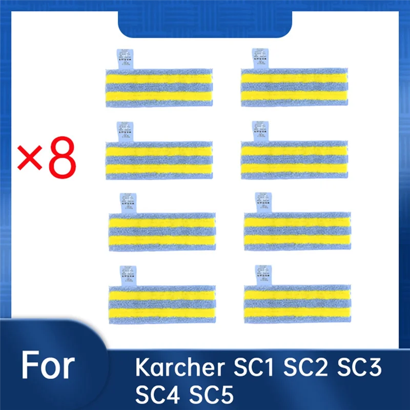 A85I-8PCS Steam Mop Microfiber Cloths For Karcher SC1, SC2, SC3, SC4, SC5 - Essential Steam Cleaner Accessories