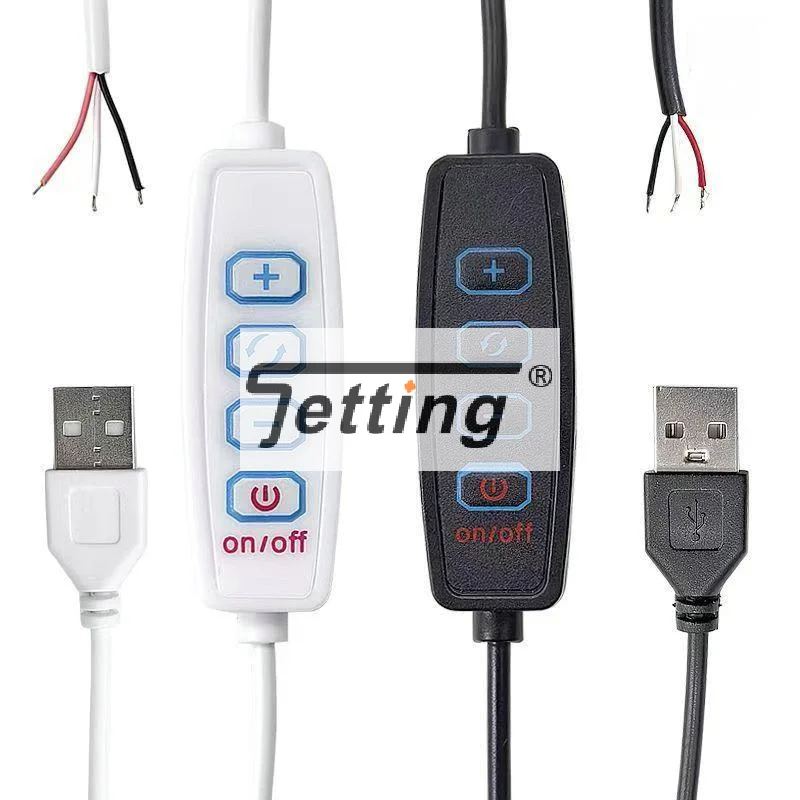 

1/5 шт. 4-клавишный контроллер 2CH USB 5V, кабель-диммер для трехцветных светодиодов с регулировкой яркости, для низковольтных светодиодных лент CCT и двухцветных светильников