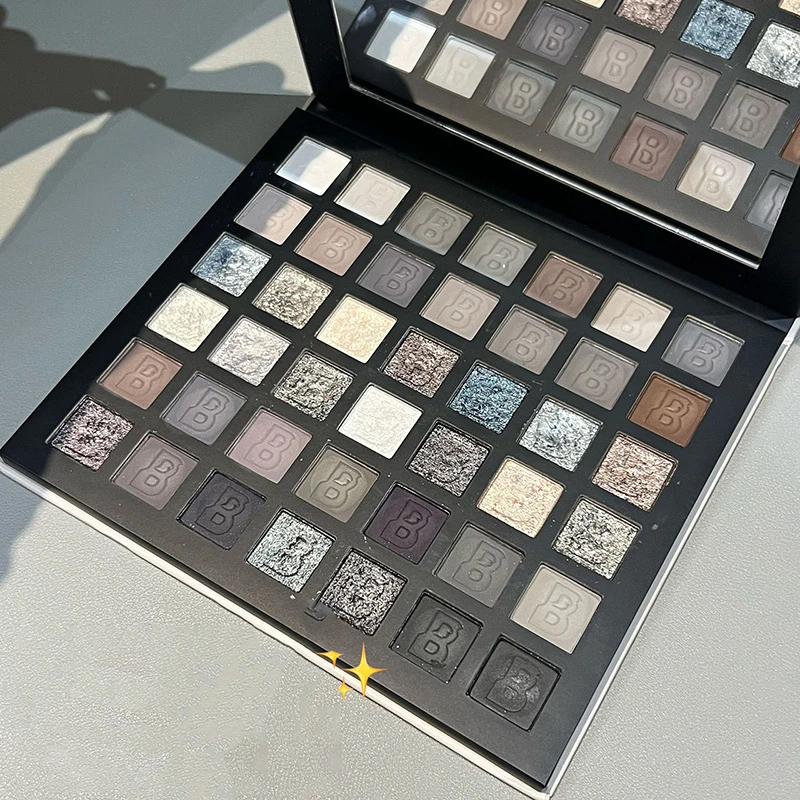 HERORANGE 42 Colors Smoked Eyeshadow Palette Pearlescent Shimmer Eyeshadow Matte Glitter Pigment Long Lasting Eye Makeup