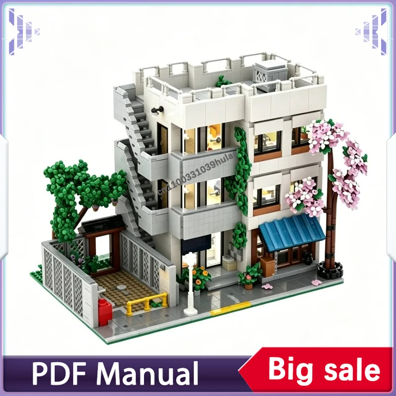 

The Alley Park Scene MOC, Urban Leisure Park Model, Detailed Street Alley Landscape for Adult Collectors & Gifting