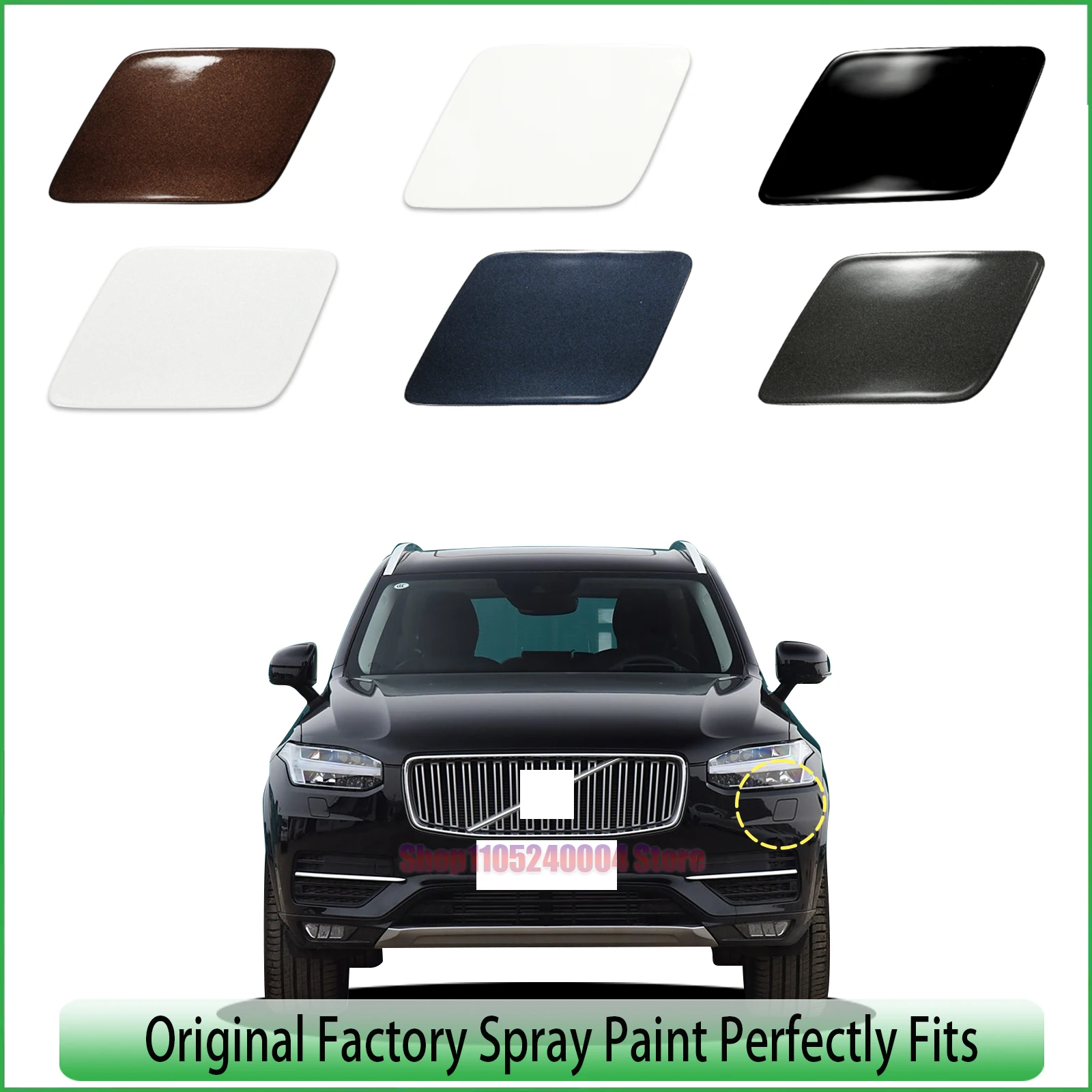 For Volvo XC90 2016 2017 2018 2019 2020 2021 2022 Front Bumper Headlight Washer Cover Set Genuine Parts 39825447 39825430