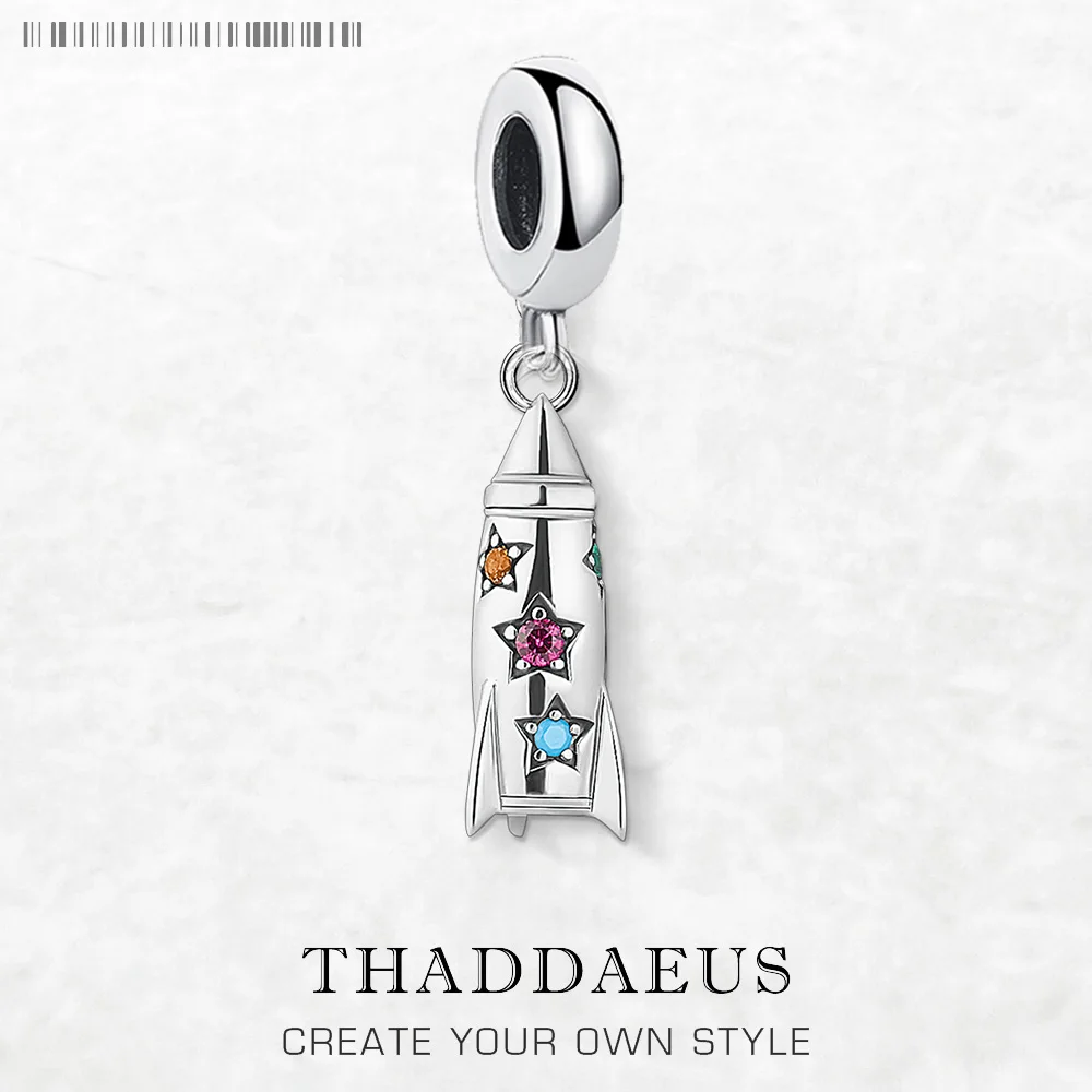 

Новый красочный кулон-ракета, подвеска из стерлингового серебра 925 пробы, модные украшения для женщин и мужчин, модный подарок
