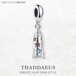 New Colorful Rocket Pendant Dangle Charm 925 Sterling Silver Fashion Jewelry For Women Men Trendy Gift