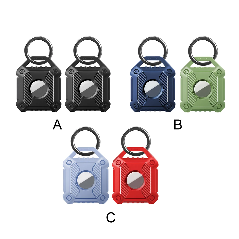 2 stücke abdeckung gps tracker ip67 wasserdichte kratz feste schutzhülle mit schlüssel ring gepäck tasche tpu halter fit für airtag