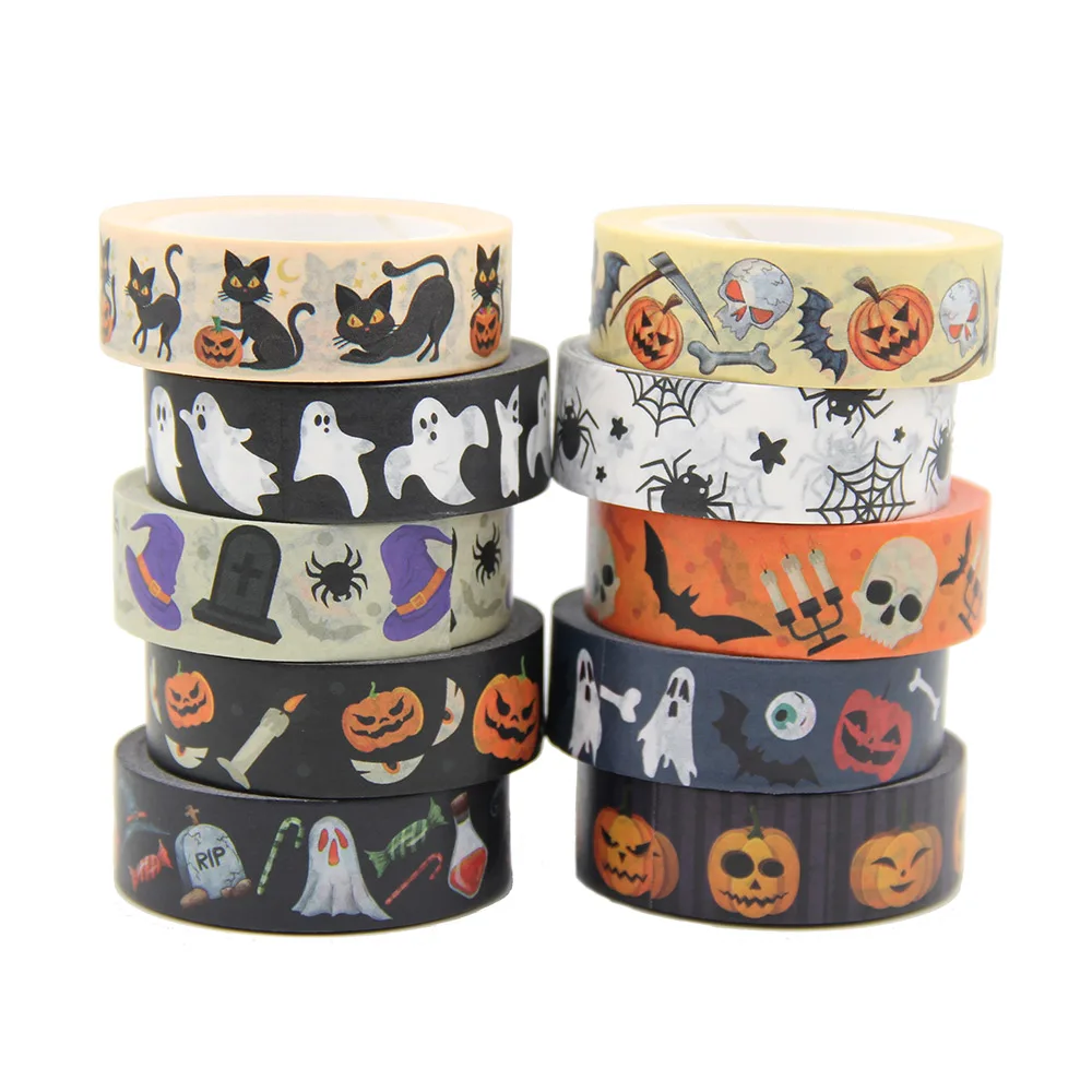 1PC Halloween Washi Tape pumpkin Skeleton skull bat calendar DIY Scrapbooking Paper Photo Album Adhesive Masking Tape