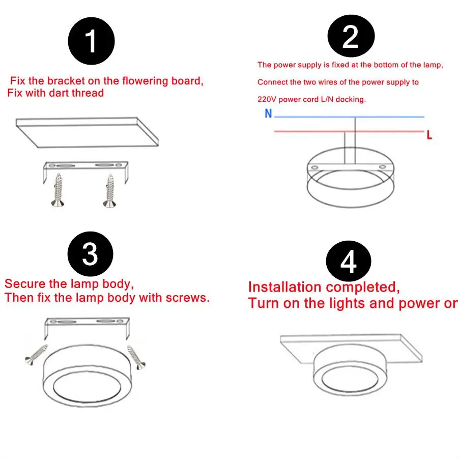Led Downlights 220V Ceiling Spot Lamp 15W 18W 20W Down Light Surface Mounted Panel Lighting Kitchen Fixture for Room Home Decor