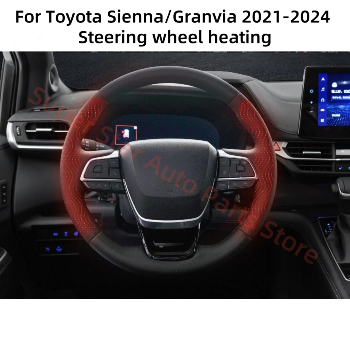 

Отопление рулевого колеса, подходит для Toyota Sienna Granvia Peachwood, углеродное волокно, кожа Napa, аксессуары для модификации автозапчастей, новые