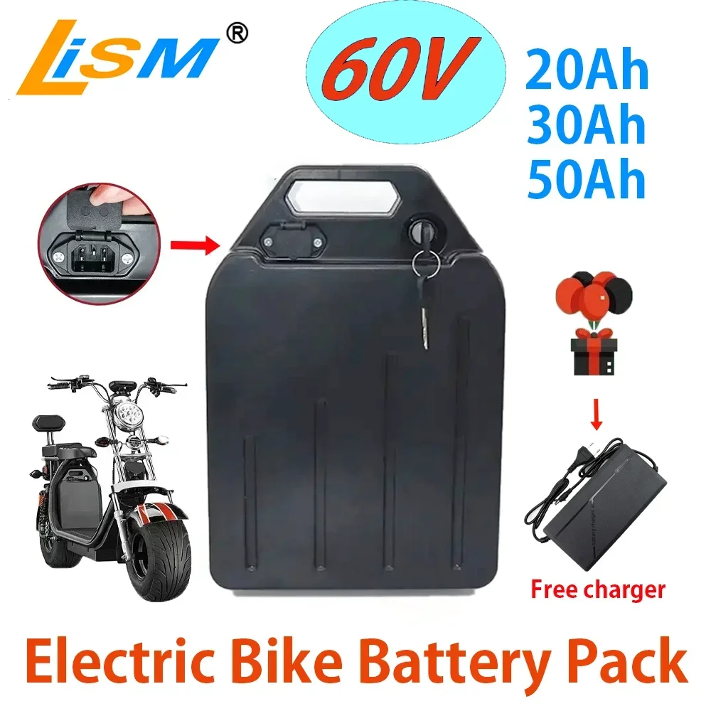 For Harley two wheel foldable Citycoco Lithium Battery 60V 20Ah 30Ah50Ah500W- 2400W Electric motorcycle Waterproof  Free charger