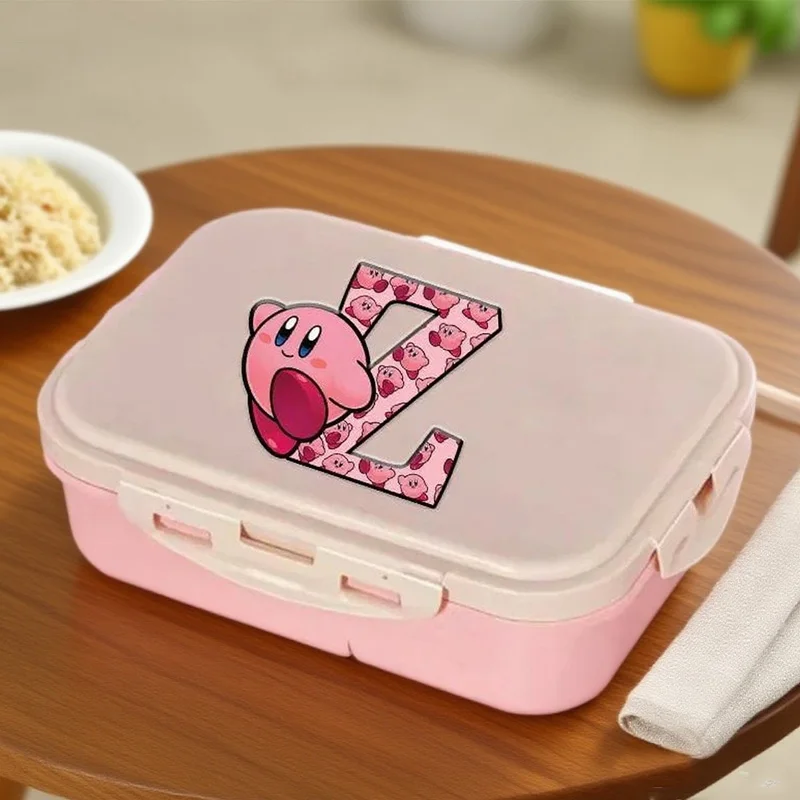 

Star Kirby Kawaii Lunch Box Boy Girl Fun Anime Letter A-Z Pattern Bento Boxes Fashion Large Capacity Picnic Box Dinner Pail Gift