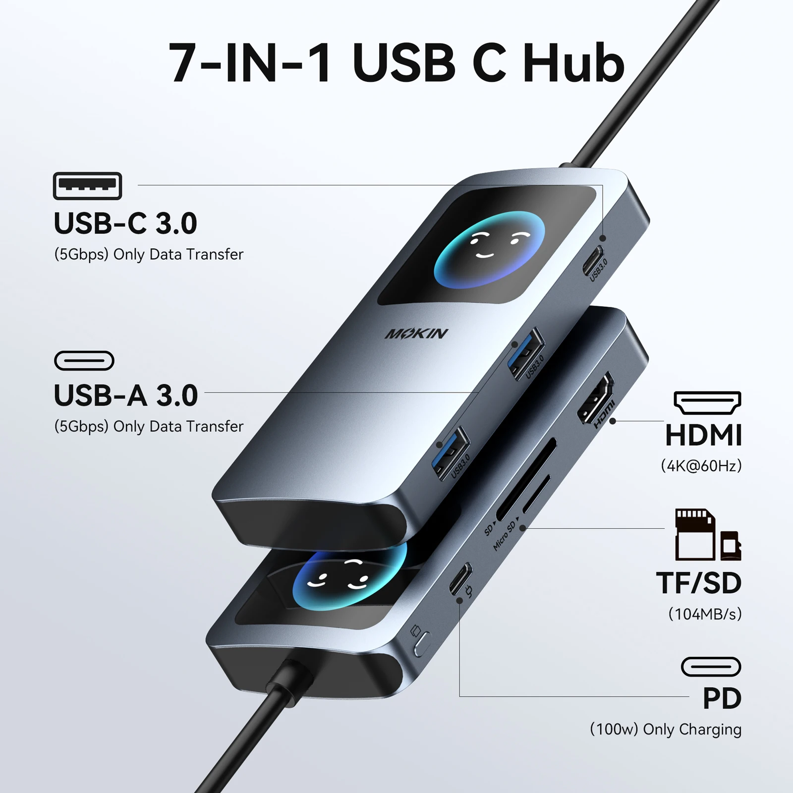 mokin-hub-usb-c-7-in-1-con-hdmi-4k@60hz-2-porte-usb-a-30-lettore-di-schede-sd-tf-usb-c-30-pd100w-per-macbook-ipad-m2-m1-docking-station