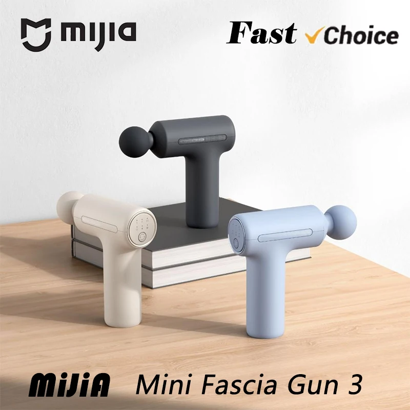 

Портативный массажный пистолет Mijia Mini Fascia Gun 3 с бесшумным бесщеточным двигателем, 3 насадки для массажа, для расслабления тела, Type-C, CN