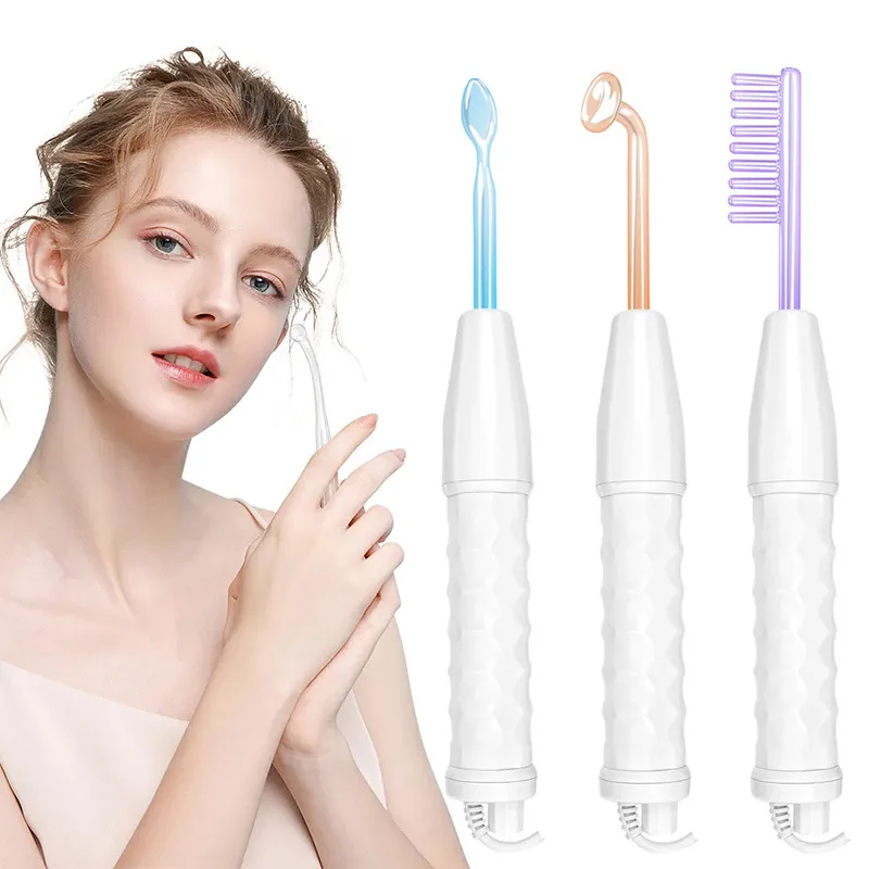 

Face cleaning glass tube four-piece set red light physiotherapy stick high frequency ozone comb beauty high frequency