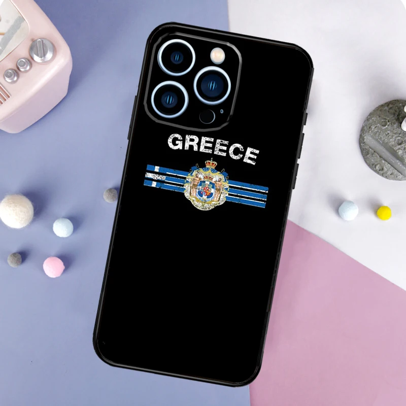 Greece Greek Flag Funda For iPhone 16 15 11 12 13 14 Pro MAX X XS Max XR Plus 13 Mini Phone Case