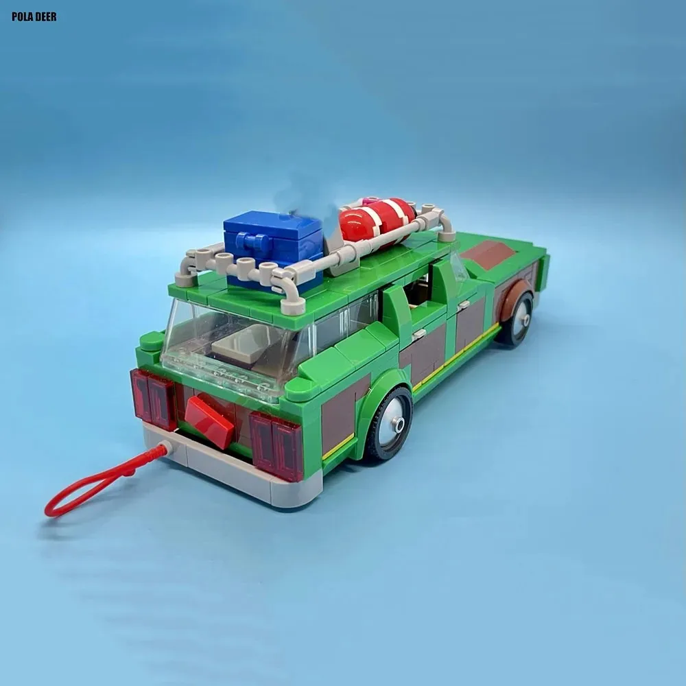 폴라디어 371PCS 가족 휴가 여행 트럭 소형 입자 조립 블록 소년 퍼즐 모델 장난감 생일 휴일 선물