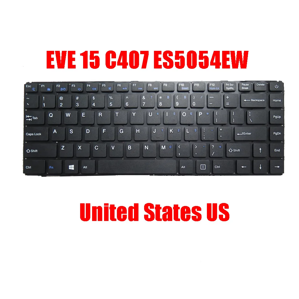 Laptop Keyboard For Digma EVE 15 C407 ES5054EW Black without Frame United States US