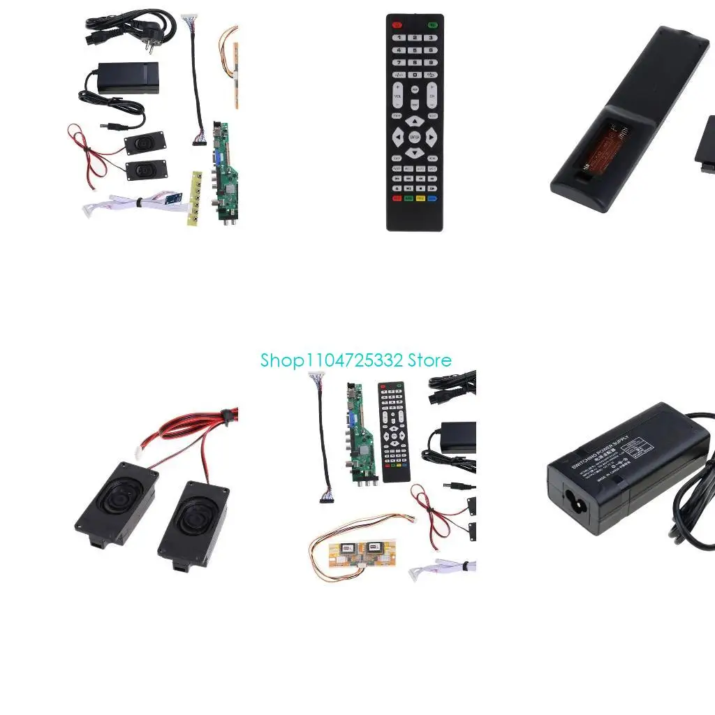 P5EA 12V/4A Remote Control Driver Board Set Universal LCD TV Controller Driver Board Easy Installation Plastic+Metal Made