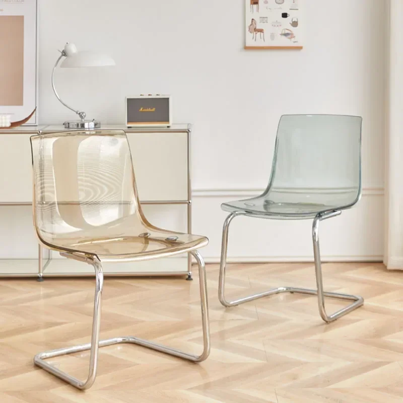 

Transparent Acrylic Dining Chairs Plastic Design Hotel Restaurant Modern Chair Single Outdoor Waiting Cadeira Furniture