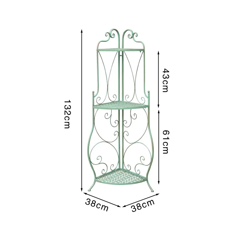 LH outdoor wrought iron garden courtyard balcony corner decorative flower pot shelf multi-layer floor type