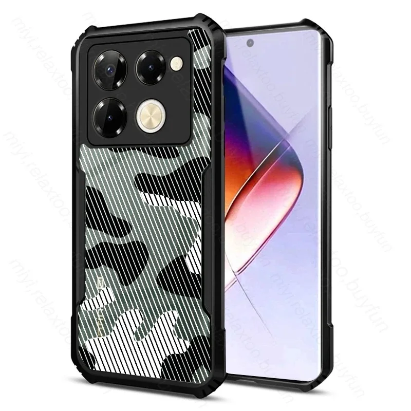 Transparent Phone Case For infinix Note 40 Pro 4G/5G 40 Pro Plus Shock Fall Prevention Acrylic Case Camouflage