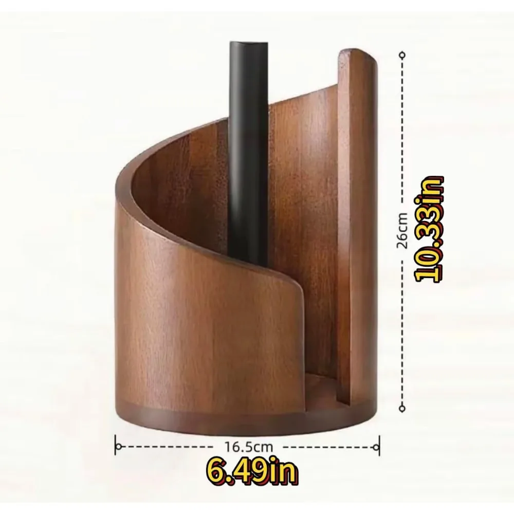 Farmhaus-Stil Küchenrollenhalter aus Rustikalem Holz für Küchenorganisation Perfekte Geschenkidee für Feiertage und Einweihungsfeiern – Detail 5