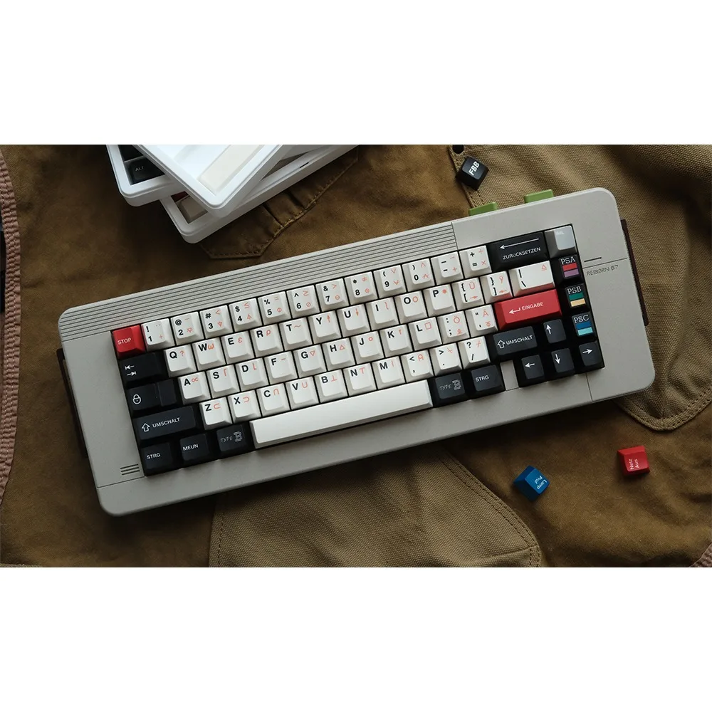 

Тип B, термосублимация, толстые колпачки для клавиш из ПБТ, черно-белая магнитная ось, вишневый профиль, эргономика, игровые аксессуары, вырезной спереди