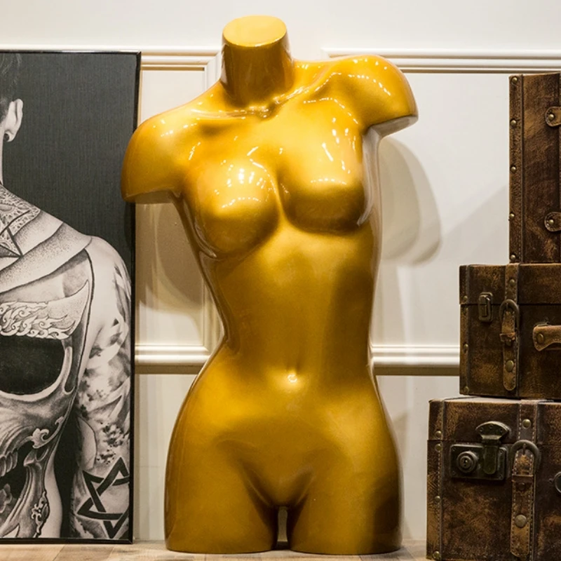 Torso de maniquí femenino de medio cuerpo, soporte de fibra de vidrio para exhibición de ropa interior, ventana