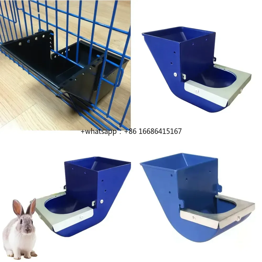 

Rabbit Feeding Box Anti-scraping Feeder for Rabbit Cage Feed Trough Mental