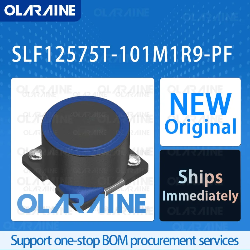 

20/50/100Pcs SLF12575T-101M1R9-PF SMD Original IC chip Power Inductors (SMD Type) RoHS Inductance 100 uH Tolerance 20 %