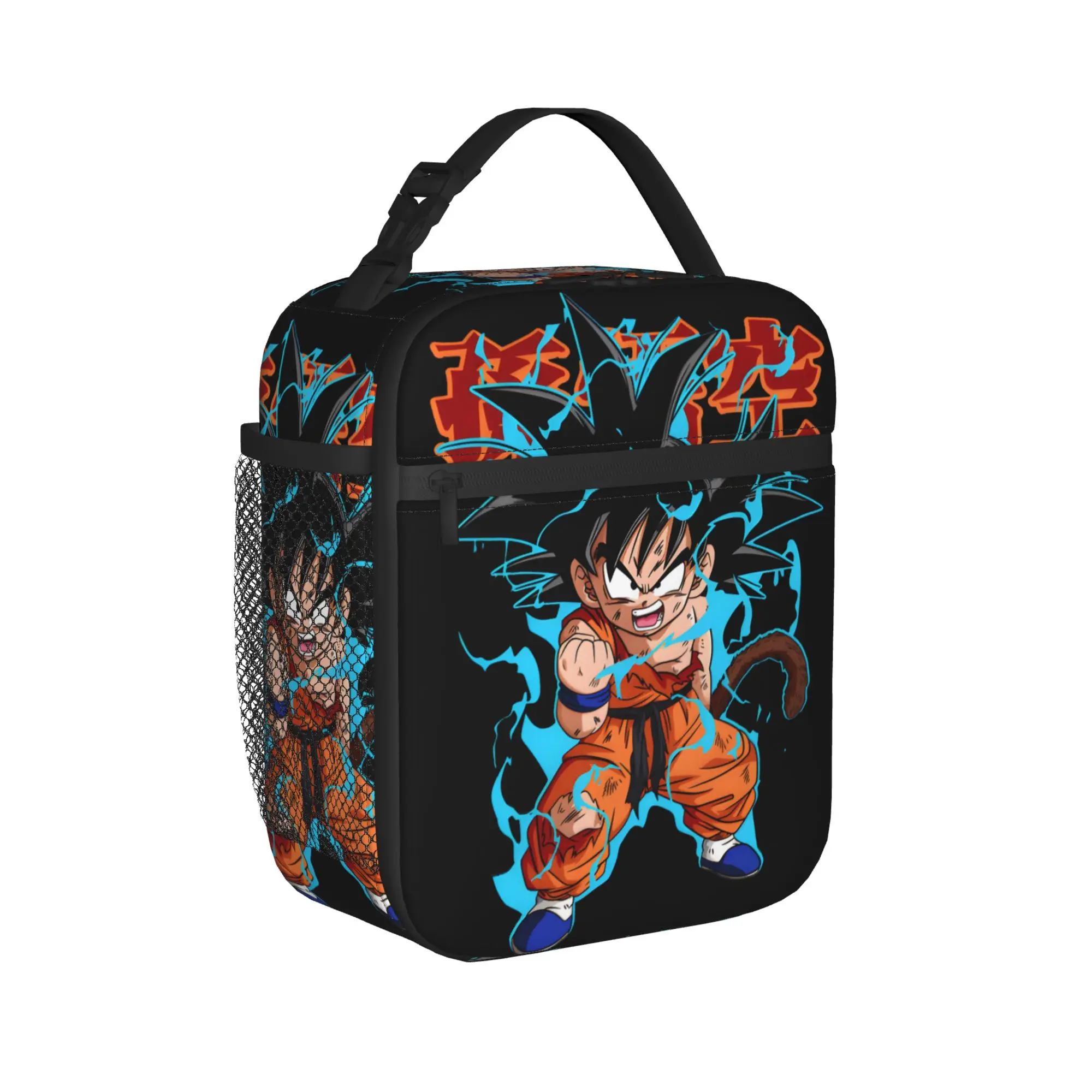 Dragons Balls Lunch Bag Son Goku Kawaii Lunch Box Travel Portable Zipper Thermal Tote Handbags For Child Oxford Print Cooler Bag
